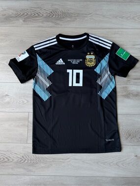 Adidas Argentina Lionel Messi #10 2018 FIFA World Cup Away Jersey Black Men’s M